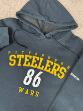 Load image into Gallery viewer, Pittsburgh Steelers Hoodie Large XL Vintage Sweatshirt 2000s Hines Ward Reebok
