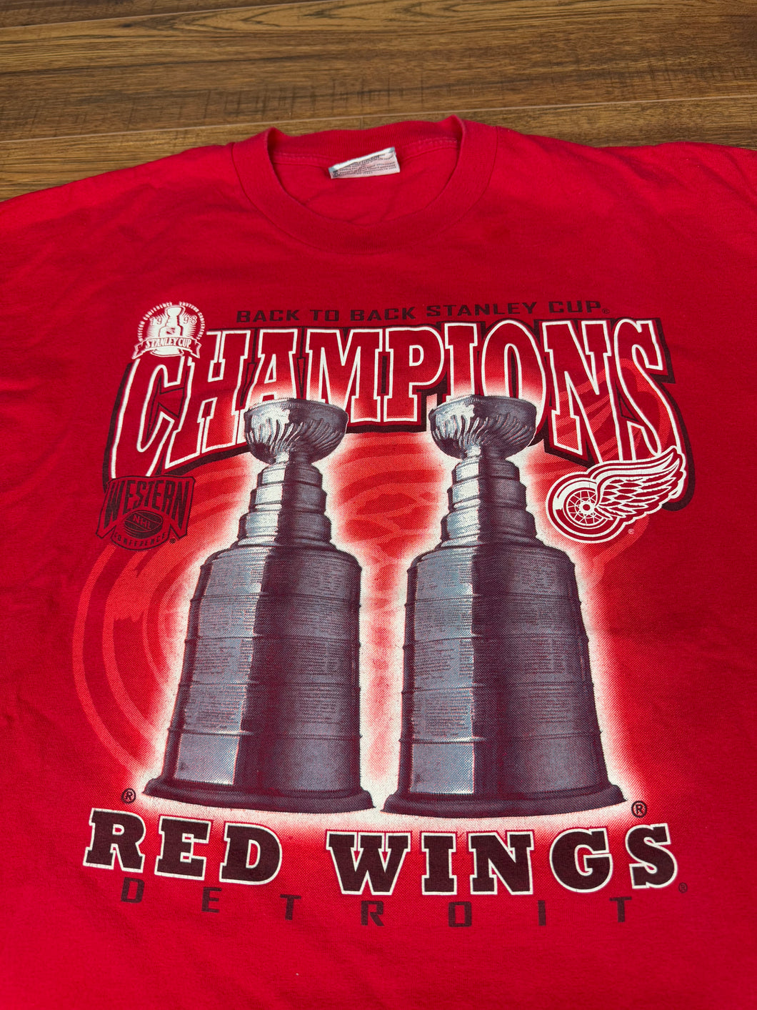 Detroit Red Wings T Shirt XL Vintage Hockey Stanley Cup 90s