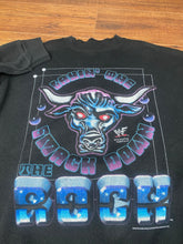 Load image into Gallery viewer, WWF Sweatshirt Medium Vintage The Rock Crewneck Wrestling
