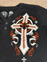 Load image into Gallery viewer, Affliction T Shirt Medium Large Y2K Streetwear Cross
