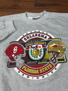 Oklahoma Sooners Sweatshirt XL Vintage Crewneck Orange Bowl College