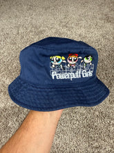 Load image into Gallery viewer, Vintage Bucket Hat Powerpuff Girls Cartoon Network TV Navy Blue 2000s Y2K ADULT SMALL
