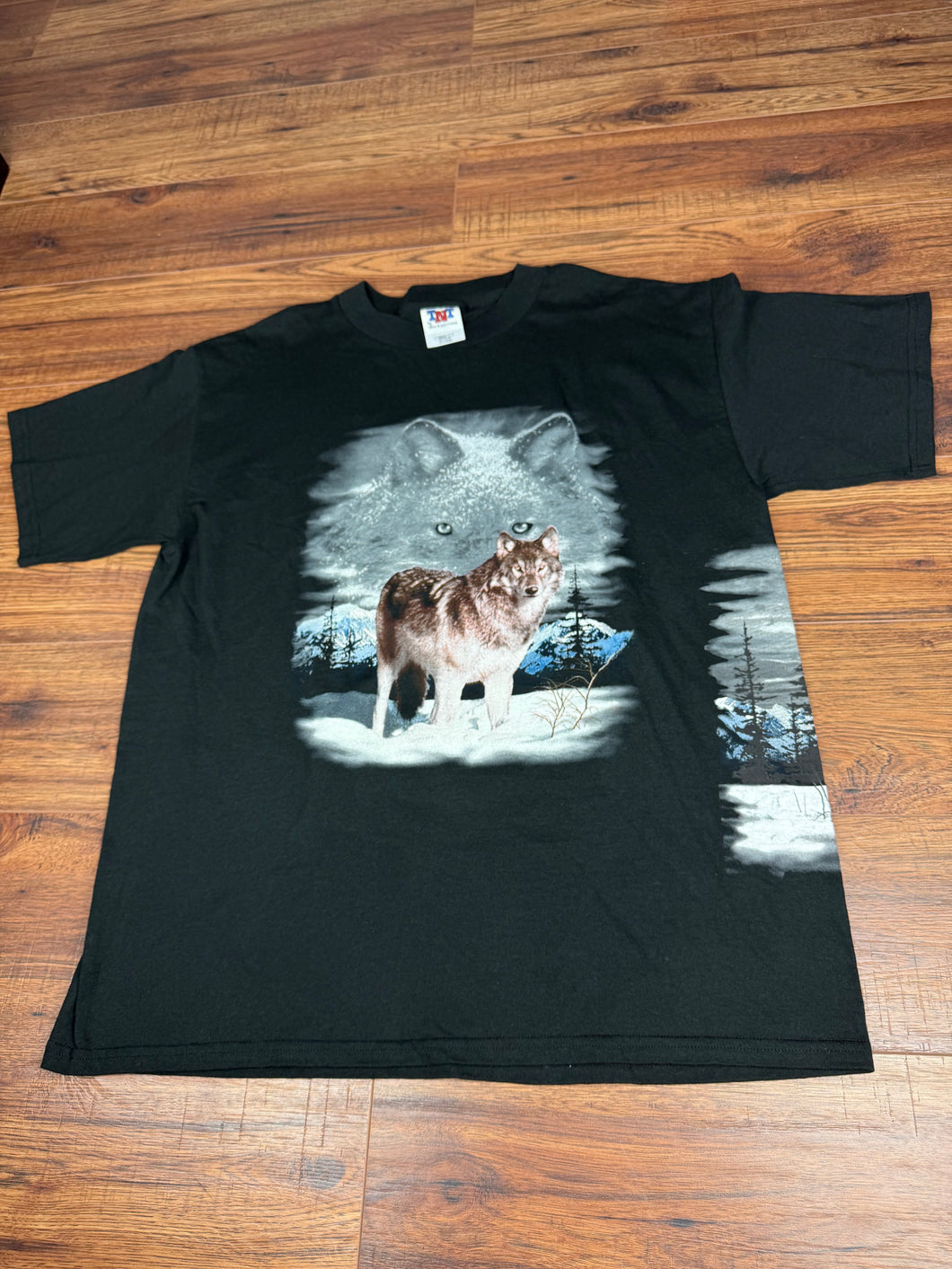 Nature T Shirt Large Wolf Vintage 90s