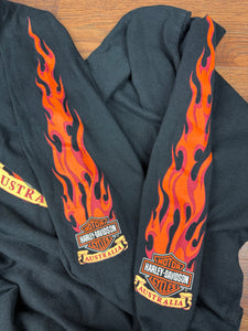 Harley Davidson T Shirt 3XL Vintage Y2K Flames Longsleeve Australia Biker