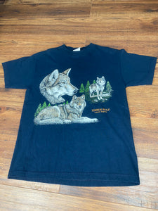 Nature T Shirt Medium Vintage 2000s Wolf Animals