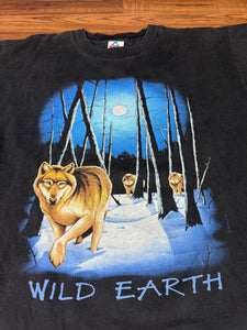 Nature T Shirt Large Vintage Wolf