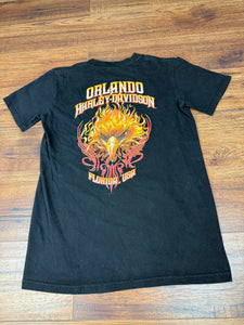 Harley Davidson T Shirt Small Eagle Flames Biker Motorcycles