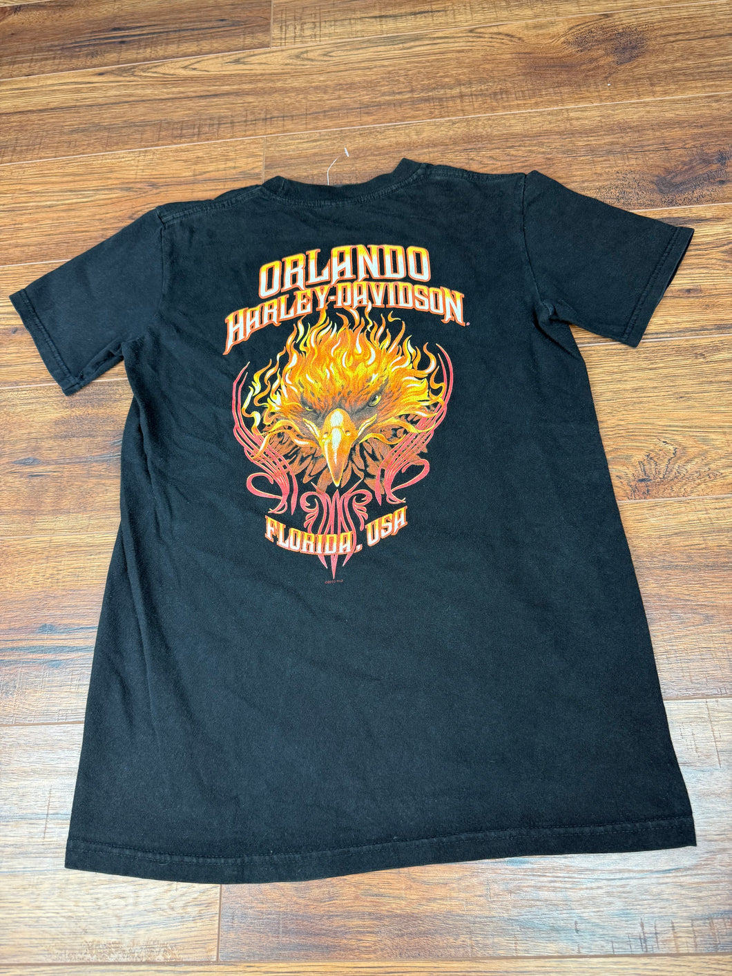 Harley Davidson T Shirt Small Eagle Flames Biker Motorcycles