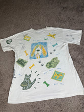 Load image into Gallery viewer, Dog T Shirt Large Vintage 90s Novelty All Over Print Animals Nature
