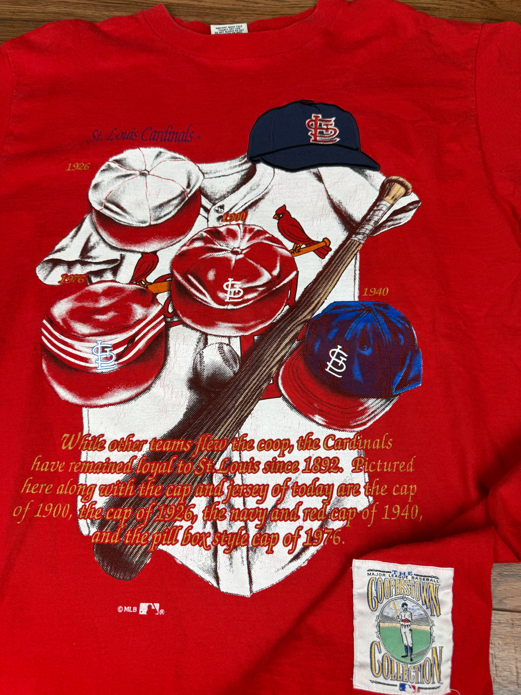 St Louis Cardinals T Shirt Large XL Vintage Nutmeg Baseball
