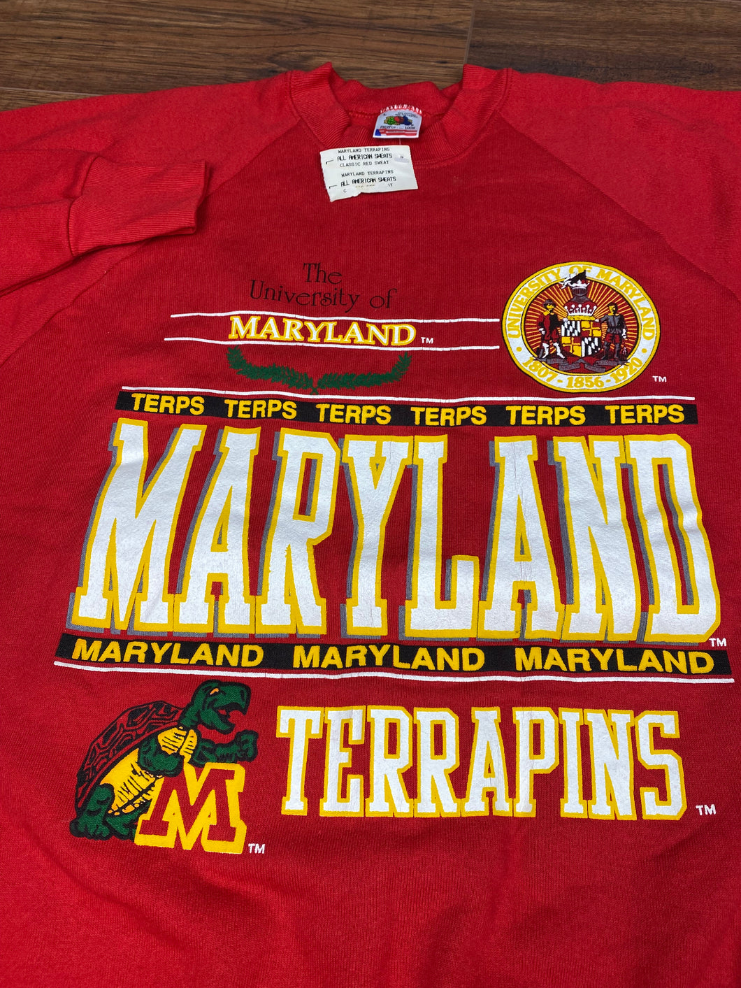 University of Maryland Sweatshirt Medium Vintage Terrapins Crewneck College New