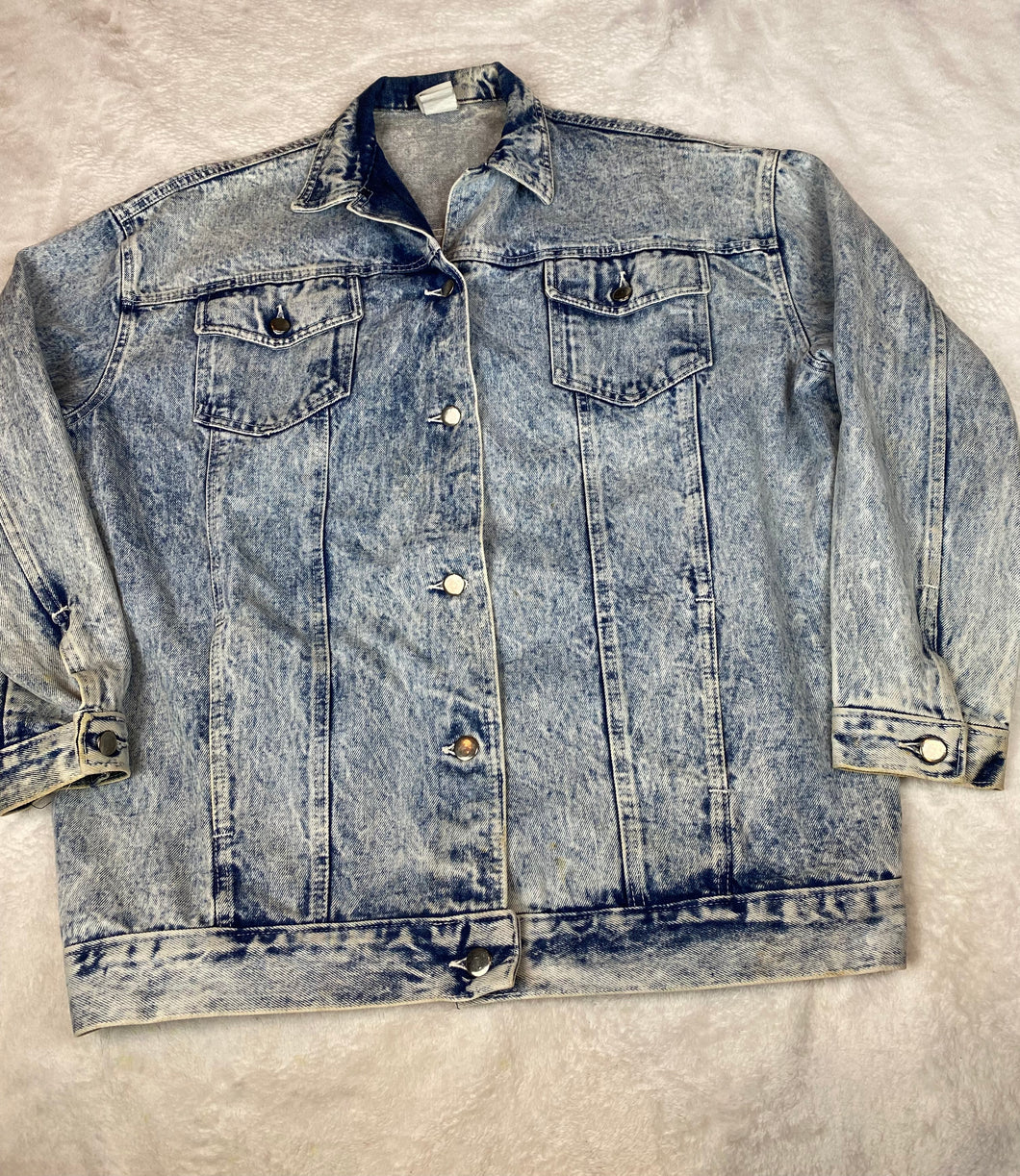 Vintage Jean Jacket XL Sears Acid Wash Denim