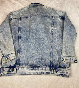 Vintage Jean Jacket XL Sears Acid Wash Denim